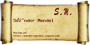 Sándor Mendel névjegykártya