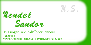 mendel sandor business card